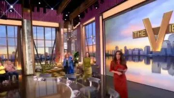 Theory Crushed Satin Midi-Skirt worn by Sunny Hostin as seen in The View on July 22, 2025