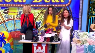 Tanya Taylor Robe midi en twill de coton Camille portée par Gretta Monahan, vue dans The View le 23 juillet 2025