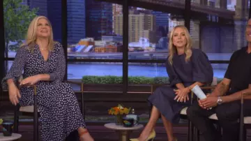 Boden Ivy Smocked Midi Dress worn by Kristen Johnston as seen in LIVE with Kelly and Mark on  July 21, 2025