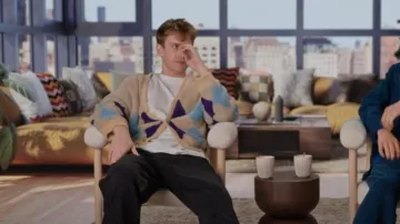 Urban Outfitters River Shrunken Cardigan worn by Charlie Zakkour as seen in Next Gen NYC (S01E08)
