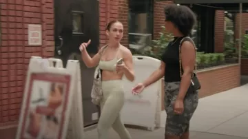 Alo Yoga Gray Tie Dye Large Canvas Tote Bag Gym Travel Carry-On worn by Ariana Biermann as seen in Next Gen NYC (S01E08)