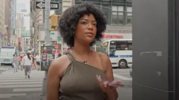 Express Twist Shoulder RIb Top worn by Riley Burruss as seen in Next Gen NYC (S01E08)