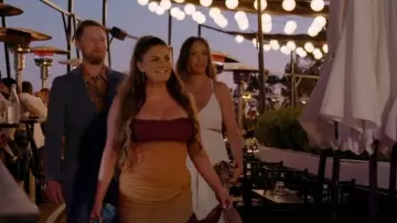 House Of Cb Sofie Strapless Side Drape Dress worn by Brittany Cartwright as seen in The Valley (S02E15)
