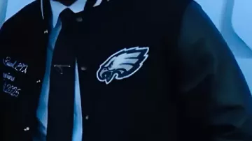 Ceremonia de alfombra verde de Saquon Barkley Eagles Chaqueta negra de Saquon Barkley en la historia de los Philadelphia Eagles