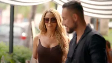 Dior 30Montaigne S7U Sunglasses in Rose Gold worn by Lisa Hochstein as seen in The Real Housewives of Miami (S07E06)