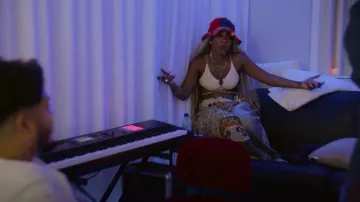Etsy Red/Blue Plaid Patchwork Bucket Hat worn by Sevyn Streeter as seen in Hitmakers (S01E01)