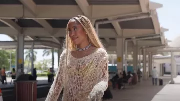 Collar de cadena de bordillo de gran tamaño de plata Saint Laurent usado por Sevyn Streeter como se ve en Hitmakers (S01E01)