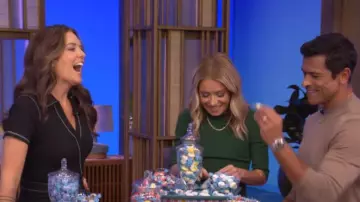 Maeve Wrapped Culotte Jumpsuit worn by Monica Mangini as seen in LIVE with Kelly and Mark on July 24, 2025