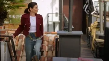 Louis Vuitton Denim Monogram Patch Pants porté par Heather Dubrow comme on le voit dans The Real Housewives of Orange County (S19E03)