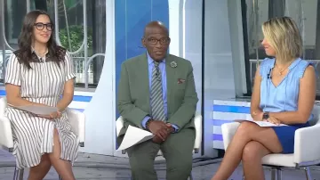 Sandro Striped Cupro Dress worn by Savannah Sellers as seen in Today on July 22, 2025