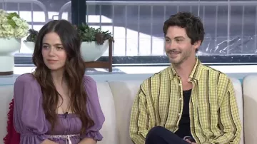 Small Talk Studio Rayon Dobby Shirt worn by Logan Lerman as seen in Today with Jenna & Friends on July 22, 2025