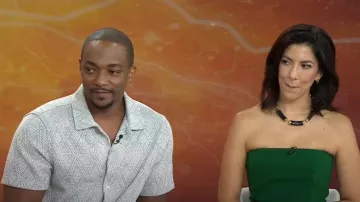 Polo Relajado Todd Snyder Cabana en Salvia Suave usado por Anthony Mackie como se ve en Today el 23 de julio de 2025