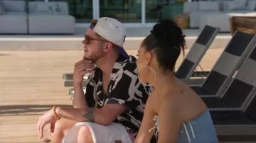 Shein Black/White Printed Short Sleeve Shirt worn by Stephen Kirk as seen in Hitmakers (S01E05)