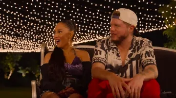 Windowsen Purple and Black Fur Long Sleeve Crop Top worn by Jenna Andrews as seen in Hitmakers (S01E06)