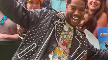 Happy Gilmore 2 Chaqueta de motociclista negra con tachuelas Kid Cudi usada por (Kid Cudi) en Happy Gilmore 2