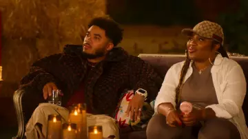 Louis Vuitton Navy Blue Monogram Hooded Mesh Top worn by Tommy Brown as seen in Hitmakers (S01E06)