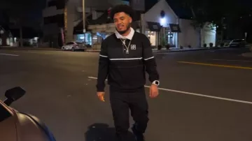 Louis Vuitton Black Monogram Long Sleeve Polo Top worn by Tommy Brown as seen in Hitmakers (S01E06)