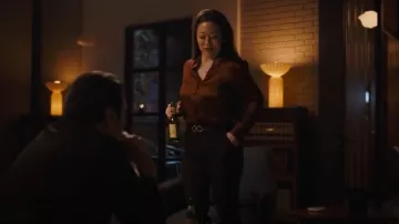 Banana Republic Satin Classic Shirt worn by Reenie Greene (Fiona Rene) as seen in Tracker (S02E16)