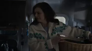 Stoxx Thrift & Vintage Fish Graphic Cowichan Sweater worn by Mary Dove Shaw (Wendy Crawford) as seen in Tracker (S02E20)
