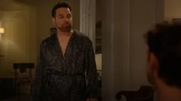 Versace Barocco-Print Belted Robe worn by Anthony Marentino (Mario Cantone) as seen in And Just Like That… (S03E10)