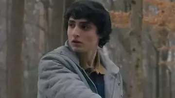 Stranger Things S5 Finn Wolfhard Grey Jacket worn by Mike Wheeler (Finn Wolfhard) as seen in Stranger Things (S05E08)