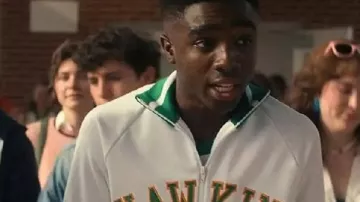Stranger Things Lucas Sinclair White Hawkins Jacket worn by (Caleb Hawkins) as seen in Stranger Things (S04E09)