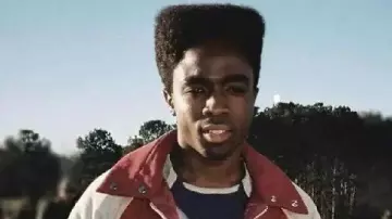 Stranger Things Lucas Sinclair S5 Red Jacket of Lucas Sinclair (Caleb McLaughlin) in Stranger Things (S05E08)