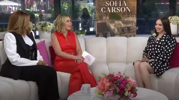 Yves Saint Laurent Rive Gauche Vintage 1990 Skirt Suit worn by Sofia Carson as seen in Today with Jenna & Friends on July 31, 2025