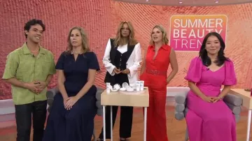 Mango Linen Shirt Jumpsuit with Belt worn by Jenna Bush Hager as seen in Today with Jenna & Friends on July 31, 2025
