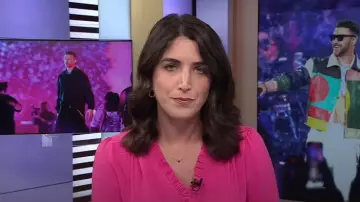 Cece Ruffled Button-Front Elbow Sleeve Blouse worn by Liz Kreutz as seen in Today on August 1, 2025