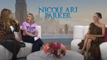 Collina Strada Violet Tiered Ruffle One-Shoulder Silk Chiffon Dress worn by Nicole Ari Parker as seen in Today with Jenna & Friends on August 1, 2025