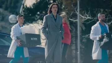 Mango Capsule Structured Wool Coat worn by Svetlana (Alexandra Prokhorova) as seen in Olympo (S01E08)