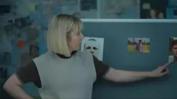 Nusgear Femmes Pull Gilet Royaume-Uni Vente Tricoté Pull Ras du Cou Débardeur Tricots portés par DS Karen Pirie (Lauren Lyle) comme on le voit dans Karen Pirie (S02E02)