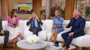 Sandro Becky Gathered-Front Top worn by Rebecca Jarvis as seen in Good Morning America on August 1, 2025