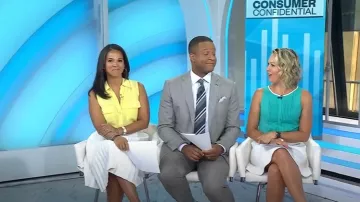 Proenza Schouler White Label Pleated Vegan Leather Midi Skirt worn by Laura Jarrett as seen in Today on August 4, 2025