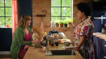 City Chic Simona Print Dress worn by Madison Feliciano (Ebony Vagulans) as seen in My Life Is Murder (S05E01)