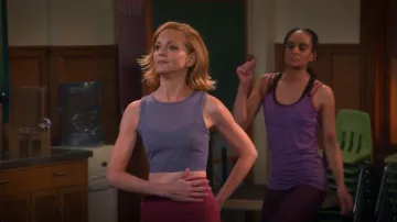 Nike Purple Mesh Crop Top worn by Mary (Jayma Mays) as seen in Leanne (S01E05)