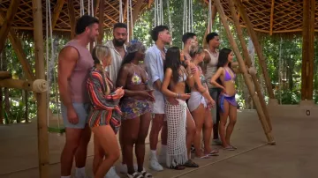Siedres Afra Mini Short en jersey imprimé porté par Juliette Porter comme on le voit dans Perfect Match (S03E02)