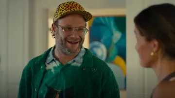 JW Anderson Multicolor Cat Print Polo worn by Will (Seth Rogen) as seen in Platonic (S02E01)