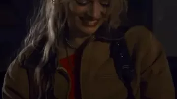 Samara Weaving Eenie Meanie Brown Cotton Jacket worn by Edie (Samara Weaving) in Eenie Meanie