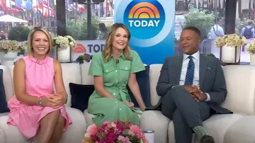 Derek Lam 10 Crosby Judy Robe-chemise cargo ceinturée portée par Savannah Guthrie comme on le voit dans Today le 6 août 2025