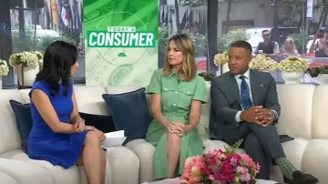 Ted Baker Zaralie Jacquard Panel Skater Dress worn by Vicky Nguyen as seen in Today on August 6, 2025