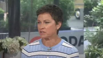 Rag & Bone Eloise Striped Short-Sleeve Sweater porté par Stephanie Gosk comme on le voit dans Today le 6 août 2025