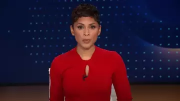 Hobbs Effie Knitted Dress worn by Jericka Duncan as seen in CBS Evening News on  July 28, 2025