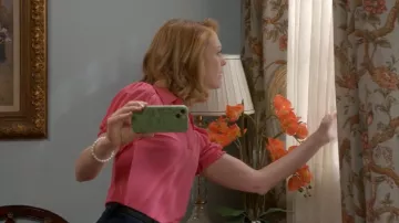 CeCe Short Puff Sleeve Knit Polo worn by Mary (Jayma Mays) as seen in Leanne (S01E07)