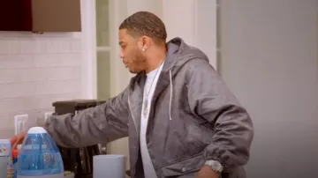 Gucci Gray Bomber Jacket worn by Nelly as seen in Nelly & Ashanti: We Belong Together (S01E04)