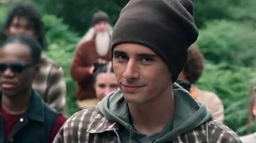 This Plaid Jacket worn by Ajax Petropolus (Georgie Farmer) in Wednesday (S02E03)