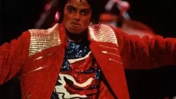 Michael Jackson Beat it Red Lame Jacket worn by Michael Jackson in The Jacksons - [15] Beat It | Victory Tour Toronto 1984