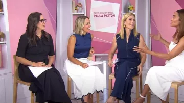 French Connection Alexis Jupe midi en coton festonné portée par Dylan Dreyer comme on le voit dans Today le 7 août 2025