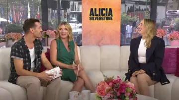 Patou Belted Wool Jacket worn by Alicia Silverstone as seen in Today with Jenna & Friends on August 7, 2025